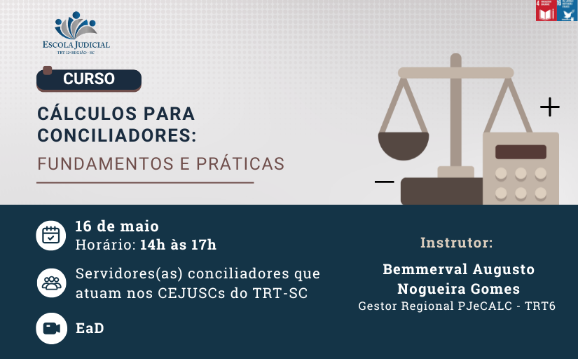 Curso Cálculos para conciliadores: Fundamentos e práticas