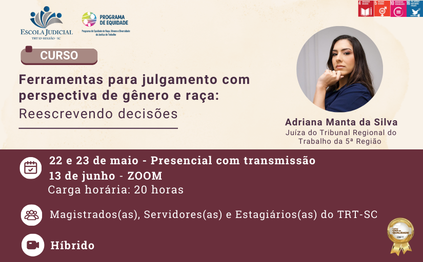 Curso Ferramentas para julgamento com perspectiva de gênero e raça: Reescrevendo decisões