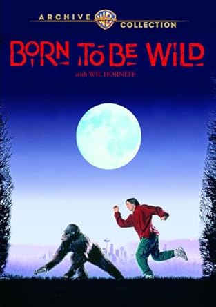 Para todos verem: Texto: "Archive WB Collection. Born To Be Wild. With Wil Horneff". Ilustração: Banner em que há um gorila e um jovem correndo. Ao fundo há a lua.