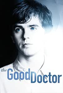 Para todos verem: Texto: "The Good Doctor". Ilustração: Banner em tons de preto, azul e branco que há um homem.