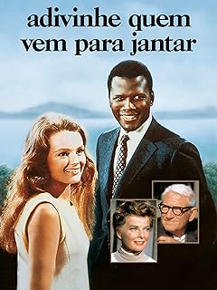 Para todos verem: Banner do filme em que há um uma mulher e um homem. A mulher usa um vestido branco e o homem usa terno e gravata. Ao fundo há montanhas, o mar e vegetação. Na capa há ainda dois quadrados, um com o rosto de uma senhora e outro com o rosto de um senhor. Lê-se: "Adivinhe Quem Vem Para Jantar".