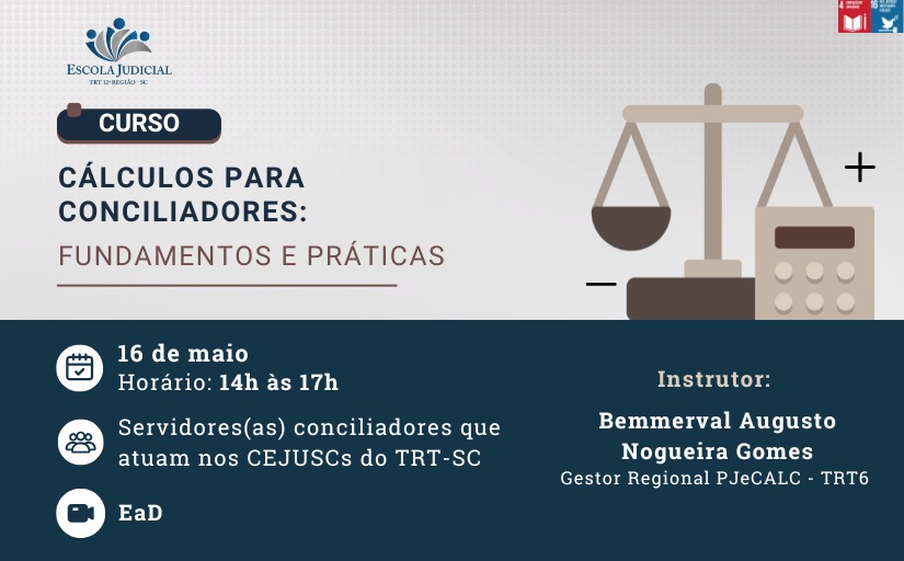 Curso Cálculos para Conciliadores: Fundamentos e práticas