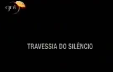 Para todos verem: Texto: "GNT. Travessia do Silêncio". Ilustração: Banner preto.