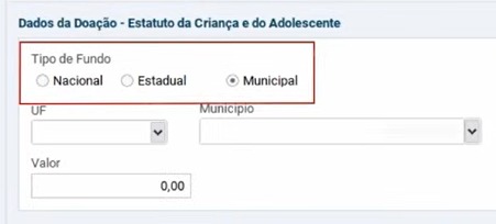 print de tela do programa da receita federal