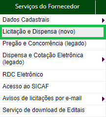 Consultar Licitação e Dispensa (novo)