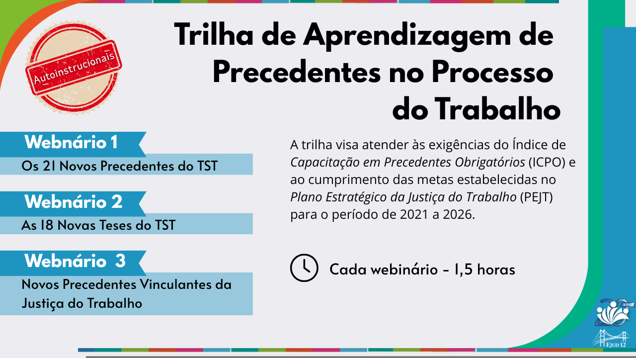 Divulgação de 3 webnários sobre precedentes