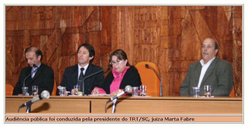 Juíza presidente Marta Fabre preside audiência em São Bento do Sul, com juiz corregedor Gilmar e regional  Gerson