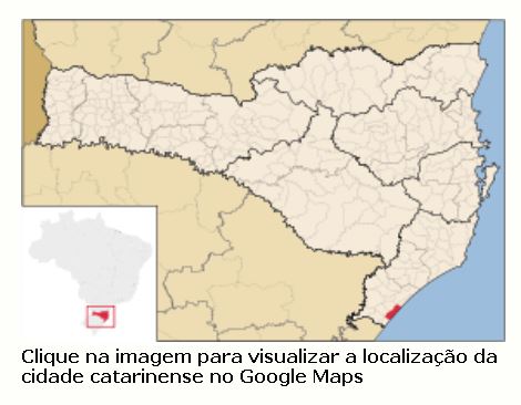 mapa com a localização do Balneário Gaivota