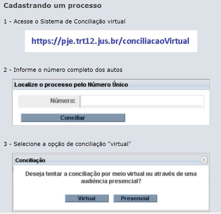 3 passos para cadastrar um processo no Sistema de Conciliação virtual