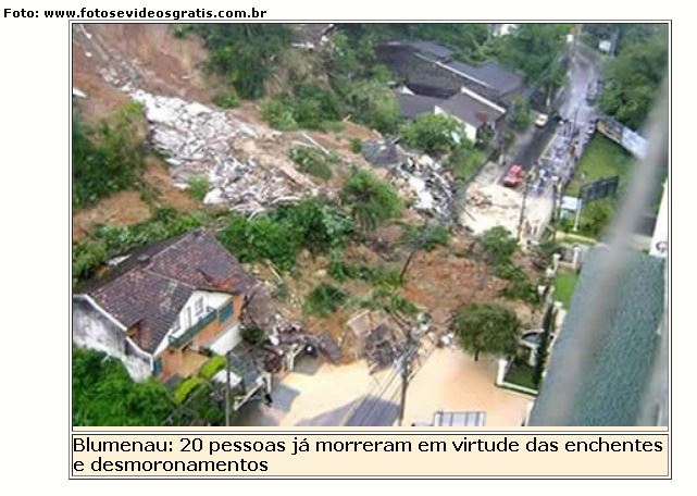 Foto aérea de Blumenau após as enchentes
