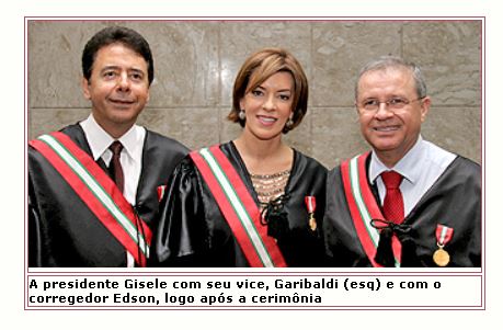 Novas gestão no TRT-SC: Presidente Gisele Alexandrino; vice-presidente Garibaldi Ferreira e corregedor Edson Mendes de Oliveira.