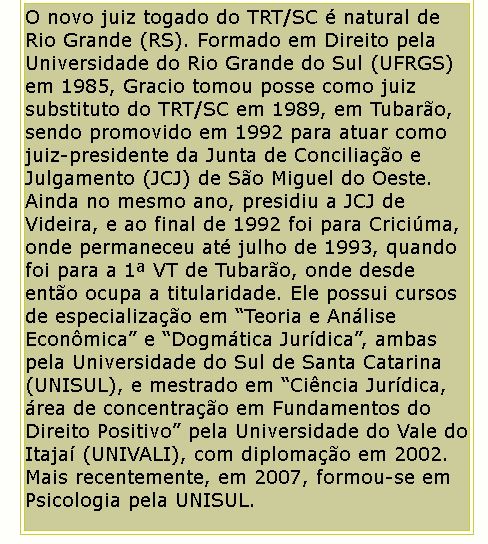 informação sobre juiz Gracio Petrone