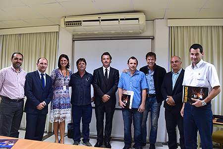 Desembargador Amarildo, juízes Ricardo Jahn e Leonardo Fischer com representantes  da FIESC