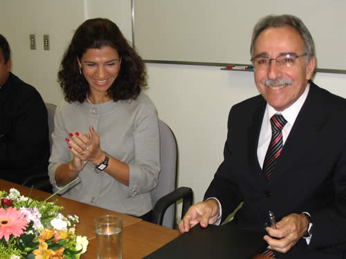 juiz Marcus Pina e presidente da CEF, Maria Cláudia