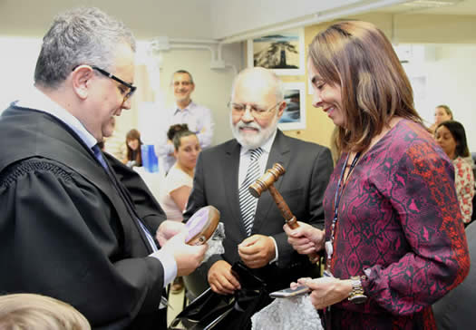 Juiz Válter Túlio e ministro Lacerda Paiva com Magda Mayolino