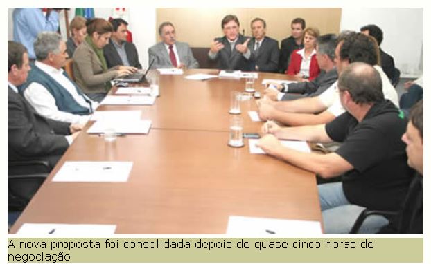 mesa de negociação com prefeito Dário Berger e presidente Marcus Pina na conciliação do transporte público de Florianópolis