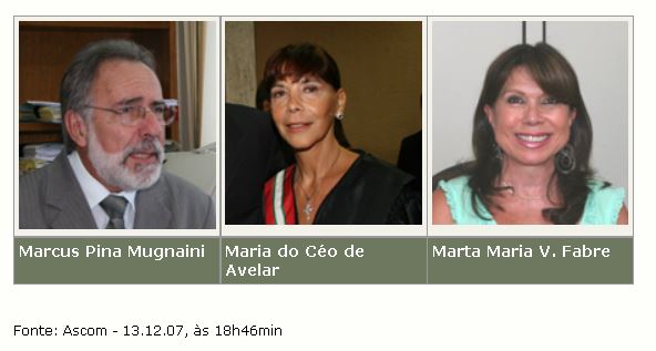 Novos dirigentes do TRT: juízes Marcus Pina, Maria do Céo e Marta Fabre