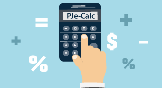 calculadora sendo utilizada para achar resultado no PJe-Calc