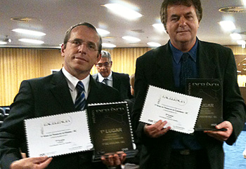 Juízes Luiz Osmar Franchin, da VT de Videira, e Lauro Stankiewicz, da VT de Canoinhas