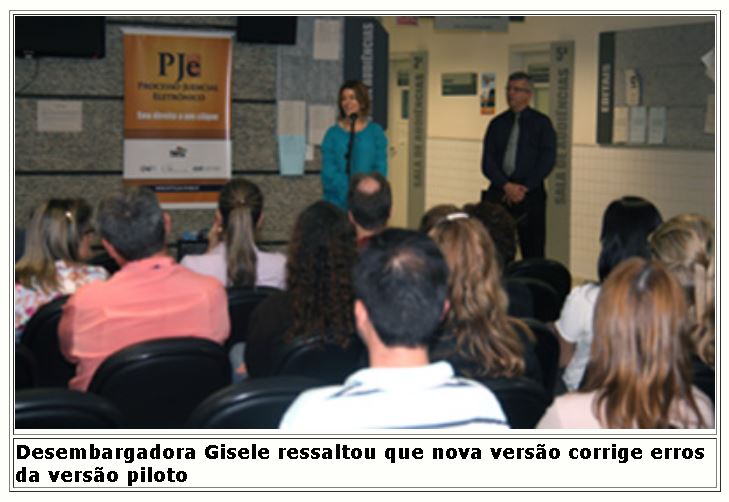Desembargadora Presidente Gisele Pereira Alexandrino fala no Forum de Joinville sobre PJe