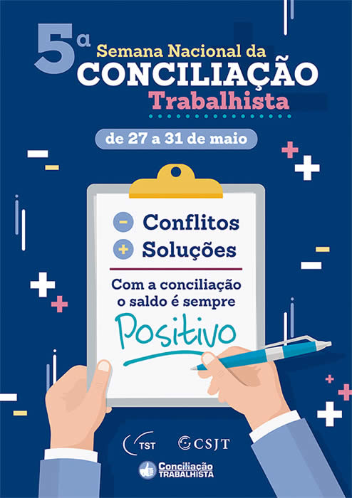 chamada para 5a. Semana Nacional da Conciliação Trabalhista