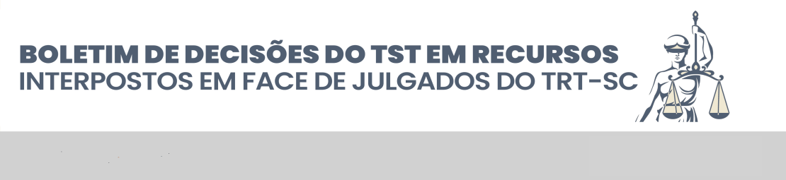 Boletim das decisões do TST sobre acórdãos do TRT-SC