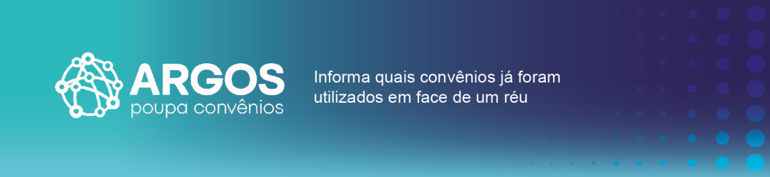 Imagem ilustrativa com o texto: Argos Poupa Convênios - Informa quais convênios já foram utilizados em face de um réu