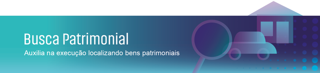 Imagem ilustrativa com o texto: Busca Patrimonial - Auxilia na execução localizando bens patrimoniais