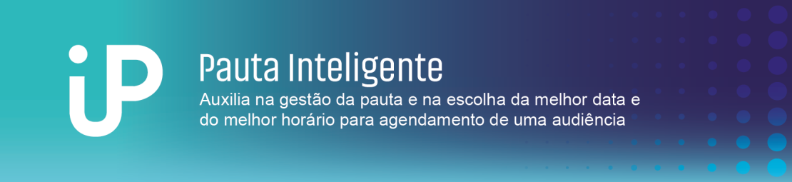Imagem ilustrativa com o texto: Pauta Inteligente - auxilia na gestão da pauta e na escolha da melhor data e do melhor horário para agendamento de uma audiência