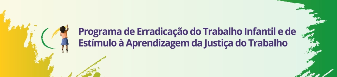 Imagem ilustrativa com o logo do Programa de Erradicação Trabalho Infantil e Estímulo à Aprendizagem do TRT SC