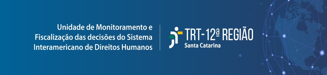 Banner com o fundo azul escuro, com o logo do trt12