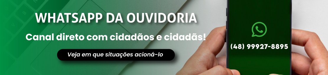 Imagem ilustrativa com o texto: Whatsapp da Ouvidoria. Canal direto com cirdadãos e cidadãs.  Veja em que situações acioná-lo.