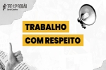 Imagem de fundo claro m com o texto: Trabalho com respeito