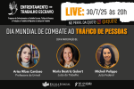 Arte de divulgação da Live Dia Mundial de Combate ao Tráfico de Pessoas