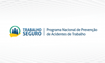 Nova logomarca do Programa Trabalho seguro. Mão segurando três bonecos protegidos por um círculo.