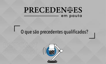 Ilustração com o texto "Precedentes em Pauta" em destaque, abaixo "O que são precedentes qualificados?". Se vê o logo da Justiça do Trabalho e ilustração de um microfone