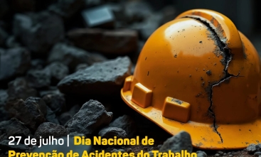 Imagem de um capacete de obras com uma rachadura