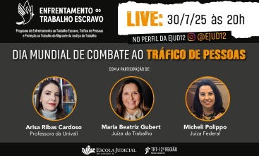 Arte de divulgação da Live Dia Mundial de Combate ao Tráfico de Pessoas