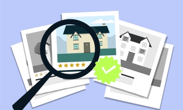 Imagem ilustrativa com uma lupa em cima de uma casa