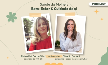 Arte de lançamento do podcast sobre saude da mulher claudia carioni