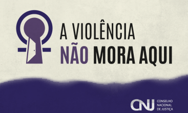 Imagem ilustrativa com o texto: a violência não mora aqui