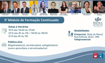 Banner de divulgação do 3º Módulo. Informações constam na matéria