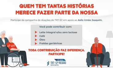 Arte de divulgação da campanha de arrecadação em prol do Asilo Irmão Joaquim
