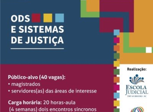 Curso ODS e Sistemas de Justiça - com logo Ejud