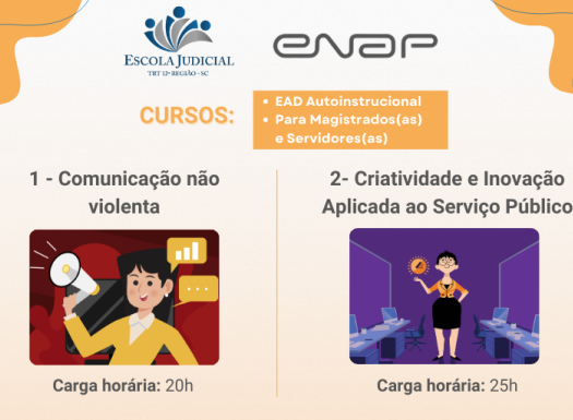 Cursos ENAP -  Comunicação não violenta e Criatividade e inovação aplicada ao serviço público