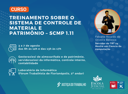 Curso: Treinamento sobre o Sistema de Controle de Material e Patrimônio – SCMP 1.11