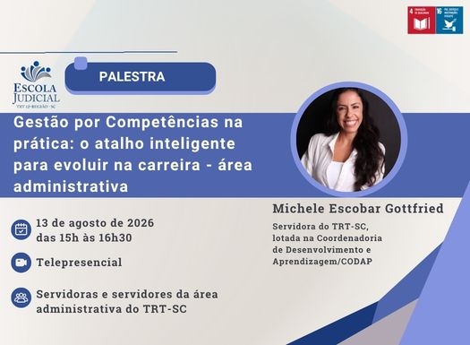 Palestra Gestão por Competências na prática: o atalho inteligente para evoluir na carreira - área administrativa