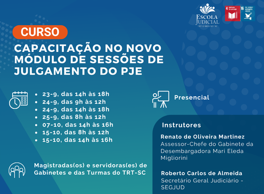 Capacitação no novo módulo de sessões de julgamento do PJe