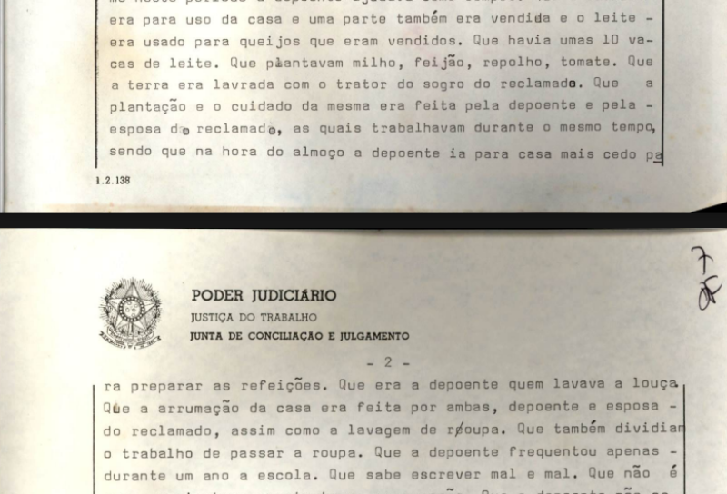 Imagem de parte de um depoimento de uma audiância de 1978