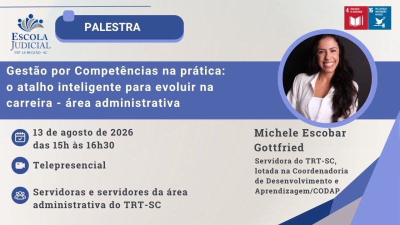 Palestra Gestão por Competências na prática: o atalho inteligente para evoluir na carreira - área administrativa